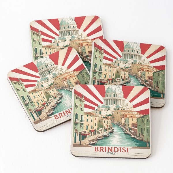 Item preview, Brindisi Italy Vintage Poster Tourism  designed and sold by TravelersGems.