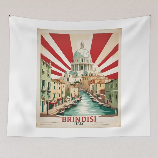 Item preview, Brindisi Italy Vintage Poster Tourism  designed and sold by TravelersGems.
