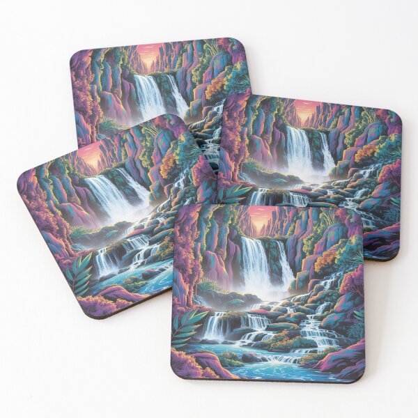 Item preview, Kuk-Karauk Waterfall, psychedelic style. designed and sold by Lilashakti ⭐️ ⭐️ ⭐️ ⭐️ ⭐️.