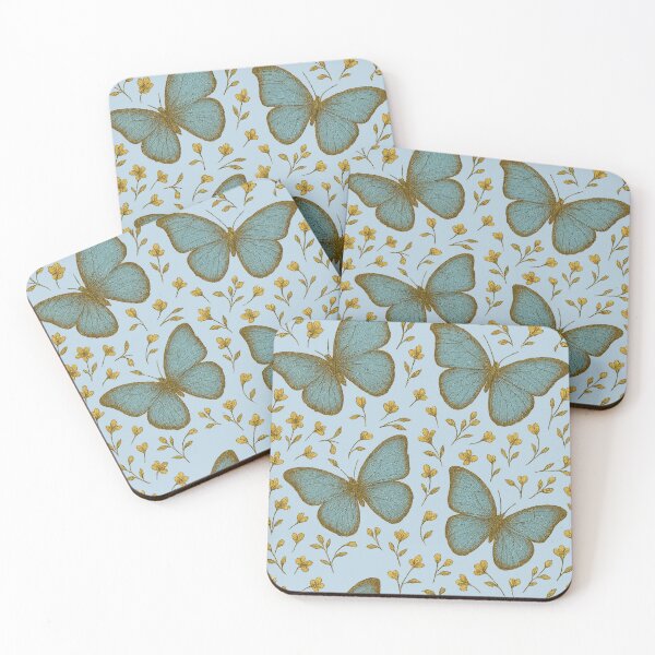 Item preview, Blue Morpho Butterflies - Botanial Drawings designed and sold by TooLazyToBrand.