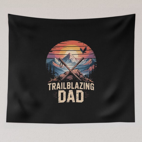 Item preview, Trailblazing Dad Mountain Adventure – Hiking Nature Sunset Retro Design designed and sold by love3617.