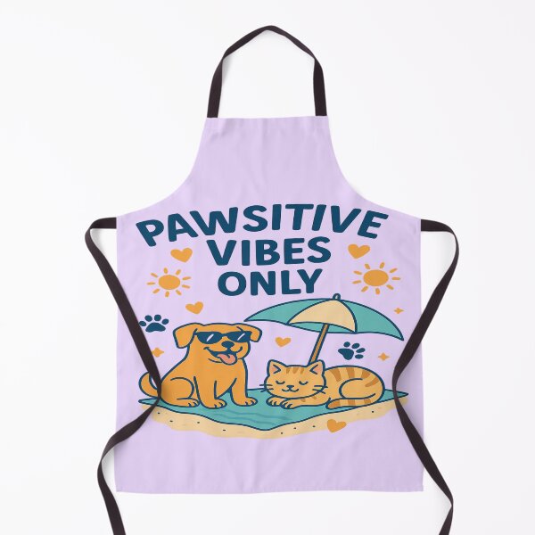 Item preview, Pawsitive Vibes Only - Cute Dog Cat Beach Art designed and sold by Designly Yours.