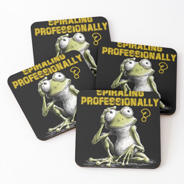 Item preview, Spiraling Professionally – Funny Frog Burnout Meme for Overthinkers designed and sold by WakaWakoStudio.