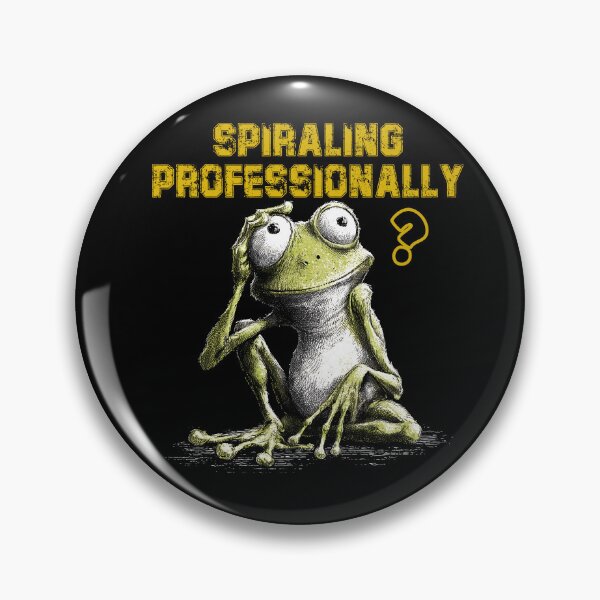 Item preview, Spiraling Professionally – Funny Frog Burnout Meme for Overthinkers designed and sold by WakaWakoStudio.