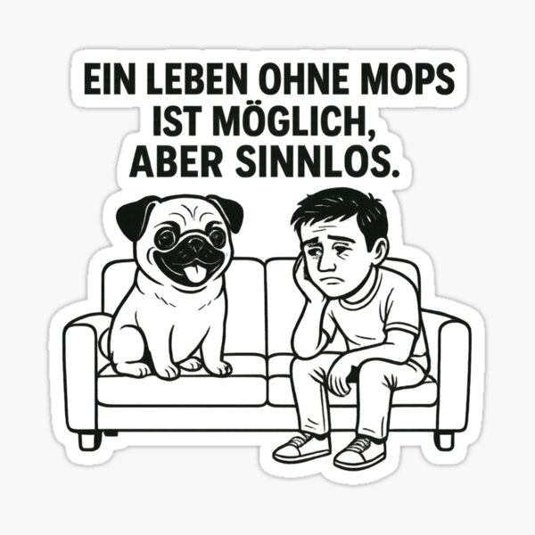 Vista previa del artículo con la obra «Una vida sin un pug...», diseñado y vendido por MitMopsundHerz Rosinchens_Welt.