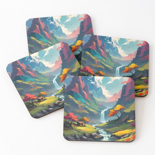 Item preview, Abstract Mountain Waterfall Art designed and sold by Esterlane.