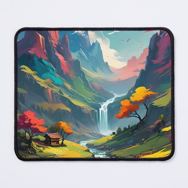 Item preview, Abstract Mountain Waterfall Art designed and sold by Esterlane.