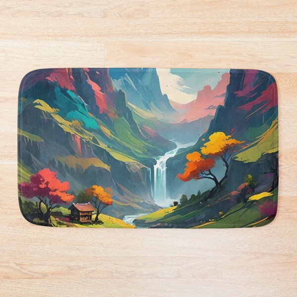 Item preview, Abstract Mountain Waterfall Art designed and sold by Esterlane.