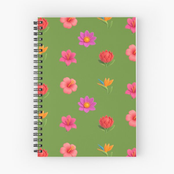 Item preview, Summer exotic 3D flowers trendy pattern peach grass green background designed and sold by HandmadeMood.