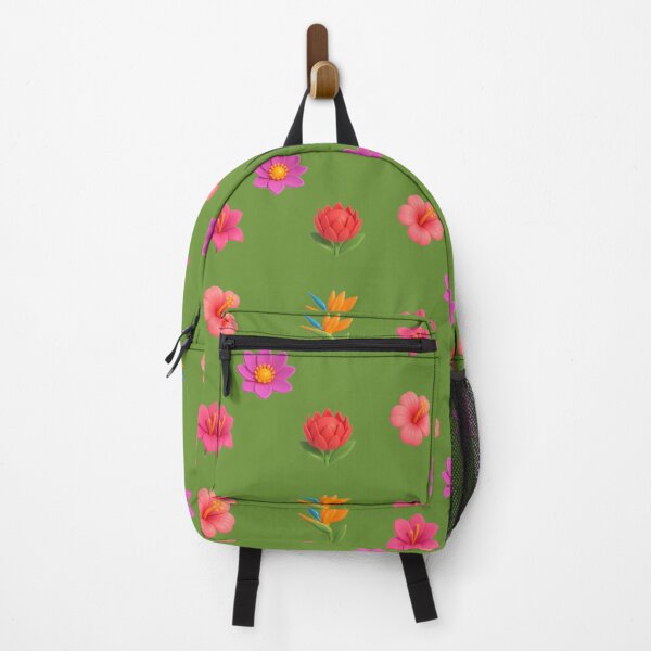 Item preview, Summer exotic 3D flowers trendy pattern peach grass green background designed and sold by HandmadeMood.