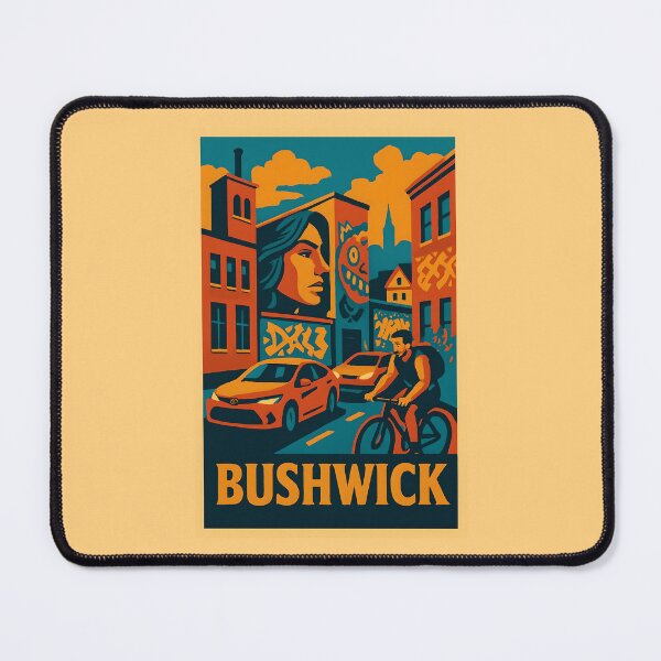 Item preview, Bushwick Brooklyn – Bold Urban Art with Street Murals, Cyclist, and City Vibes designed and sold by TheNumbersGeek.