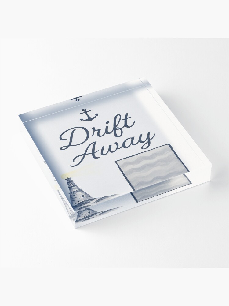 Thumbnail 3 of 5, Acrylic Block, Drift Away – Nautical Minimalist Design designed and sold by Chanilati.