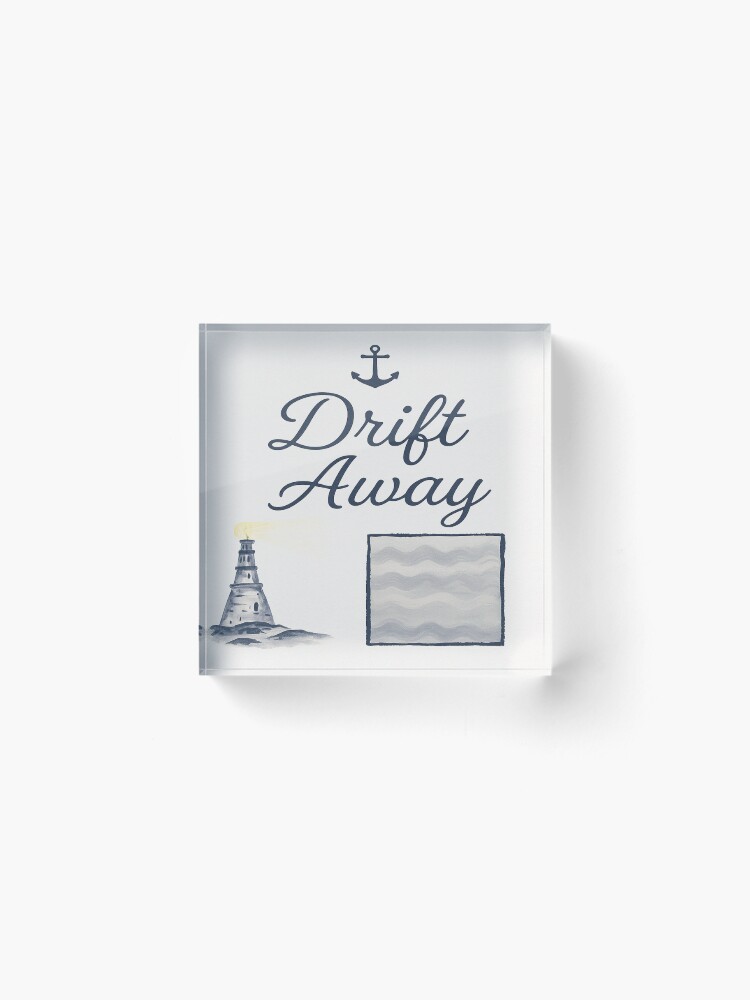 Thumbnail 2 of 5, Acrylic Block, Drift Away – Nautical Minimalist Design designed and sold by Chanilati.