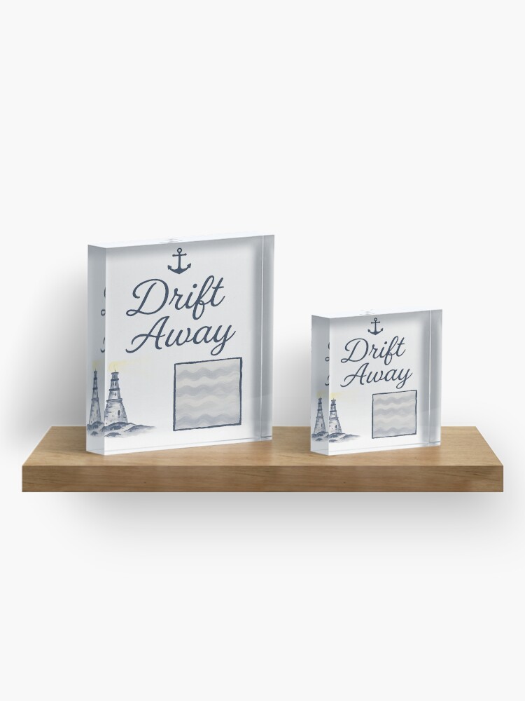 Thumbnail 4 of 5, Acrylic Block, Drift Away – Nautical Minimalist Design designed and sold by Chanilati.