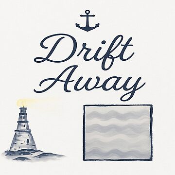 Artwork thumbnail, Drift Away – Nautical Minimalist Design by Chanilati