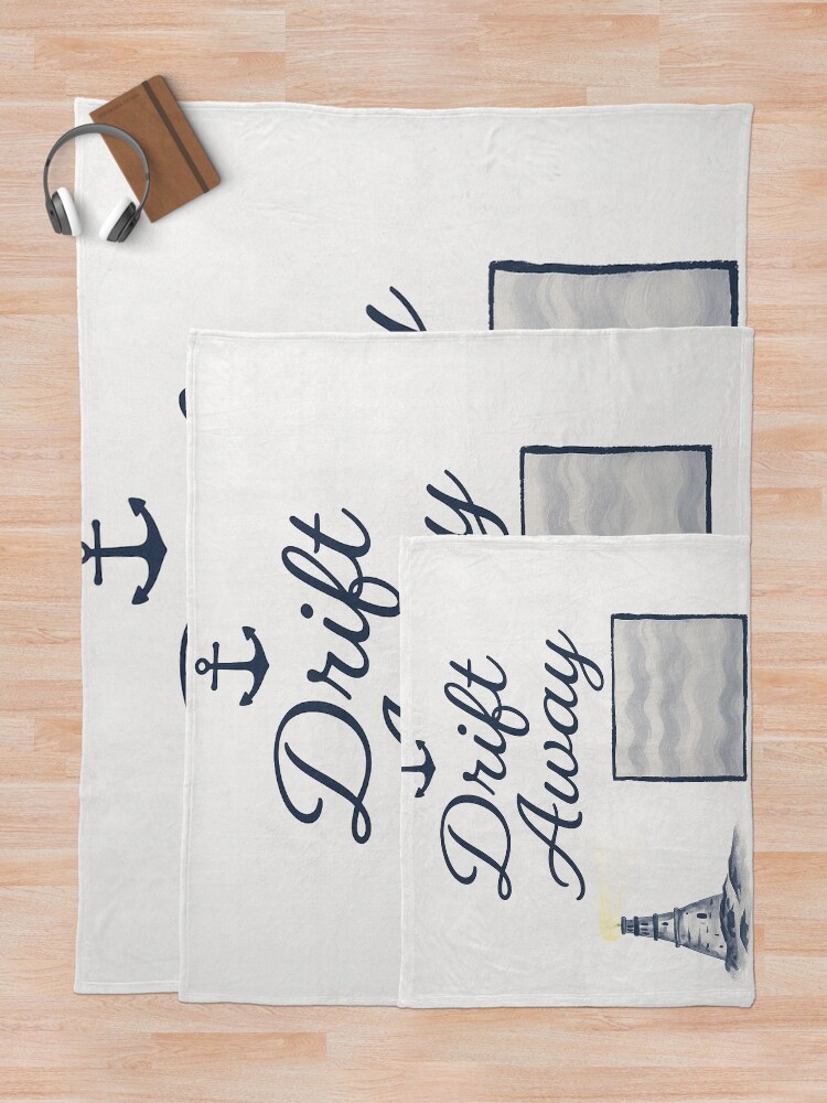 Thumbnail 5 of 6, Throw Blanket, Drift Away – Nautical Minimalist Design designed and sold by Chanilati.