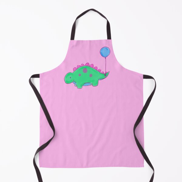Item preview, Green/Blue/Pink Stegosaurs Dinosaur with a Blue Balloon Drawing designed and sold by SChristineBrink.