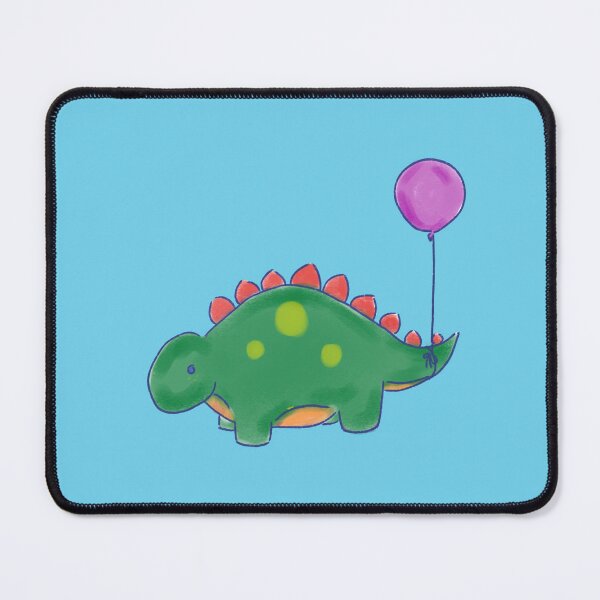 Item preview, Green/Orange/Yellow/Red Stegosaurs Dinosaur with a Purple Balloon Drawing designed and sold by SChristineBrink.