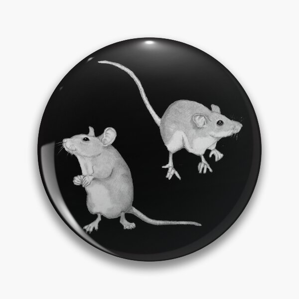 Item preview, Two Mice with Long Tails on Black, Pencil Drawing, Rodents designed and sold by JoyfulWhimsy.