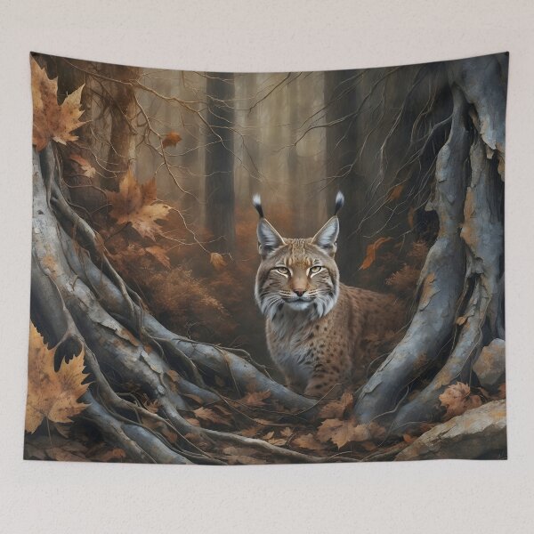 Item preview, Veinbound Lynx – Autumn Roots & Wild Gaze by LaLi Designs designed and sold by LaLi-Designs.