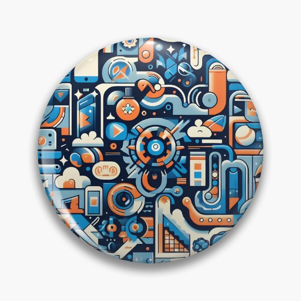 Item preview, Dynamic Geometric Tech Art with Futuristic Icons designed and sold by FusionGaze.