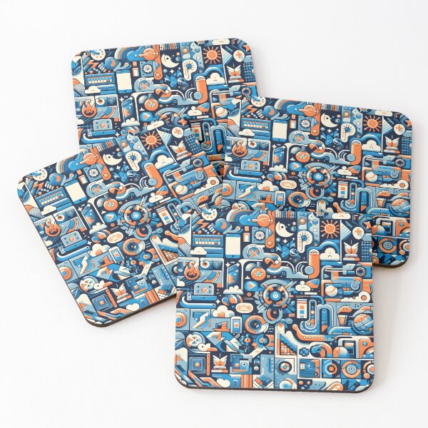 Item preview, Dynamic Geometric Tech Art with Futuristic Icons designed and sold by FusionGaze.