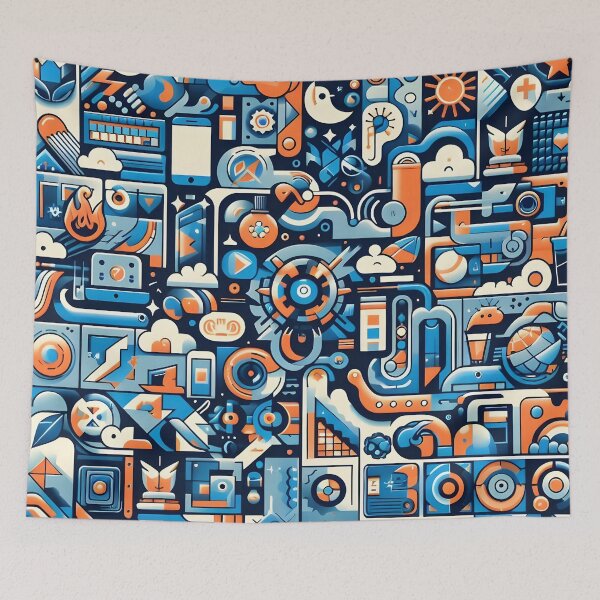 Item preview, Dynamic Geometric Tech Art with Futuristic Icons designed and sold by FusionGaze.