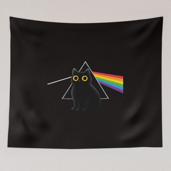 Item preview, Prism Cat – Psychedelic Rainbow Black Cat Design designed and sold by TheAlibishop.