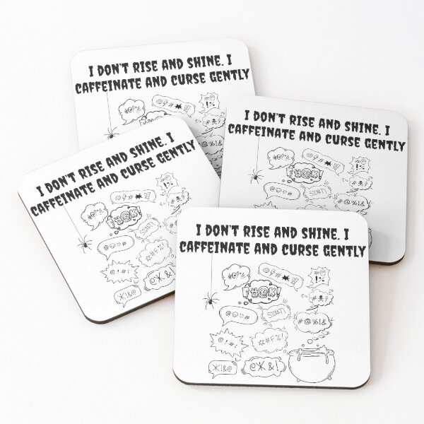 Item preview, Caffeinate and Curse Gently – Witchy Coffee Chaos Quote designed and sold by PeacePassionCoffee.
