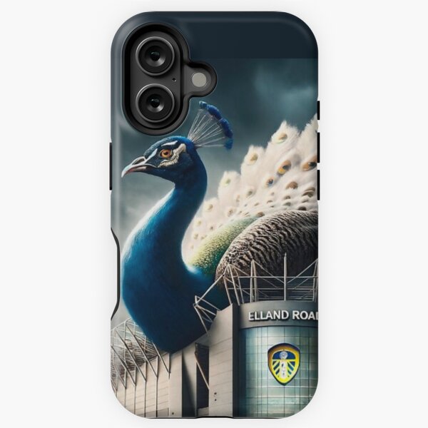 Item preview, Elegant Leeds United Peacock: Elland Road in Stormy Majesty designed and sold by Final Whistle Art.