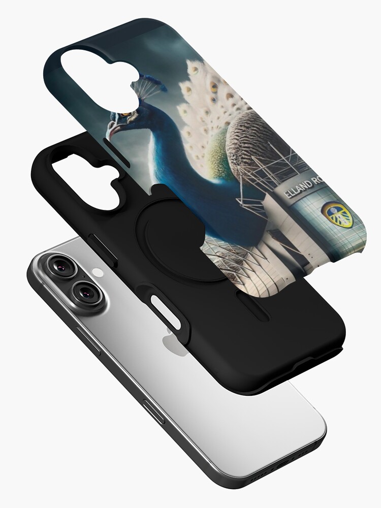 Thumbnail 2 of 4, iPhone Case, Elegant Leeds United Peacock: Elland Road in Stormy Majesty designed and sold by parkinsm2012.