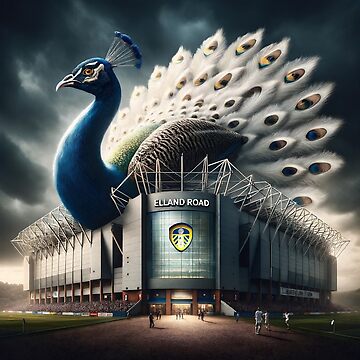 Artwork thumbnail, Elegant Leeds United Peacock: Elland Road in Stormy Majesty by Final Whistle Art