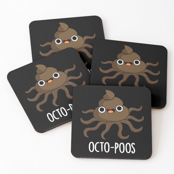 Item preview, Octo-poos Funny Octopus Pun (Dark BG) designed and sold by punnybone.