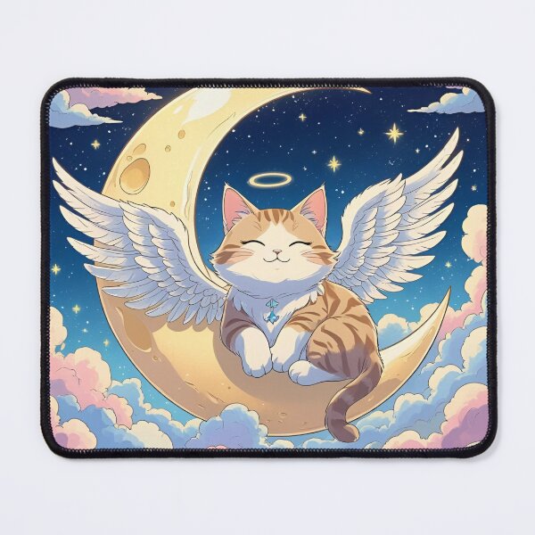 Item preview, Angel Cat Resting on the Crescent Moon designed and sold by siriratjunkaew.