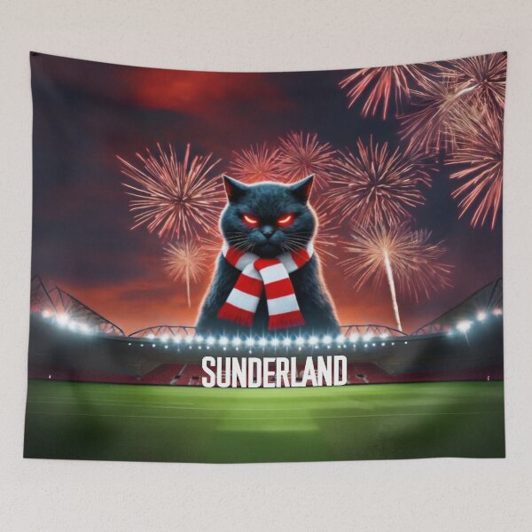 Item preview, Mythical Black Cat Guardian of Sunderland AFC Stadium of Light - Football Stadium Art  designed and sold by Final Whistle Art.