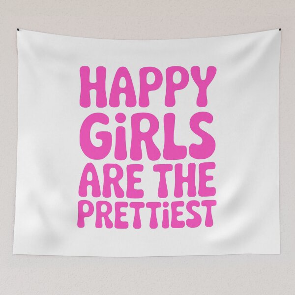 Item preview, Happy Girls Are The Prettiest! Pink Girly designed and sold by PMCreative.