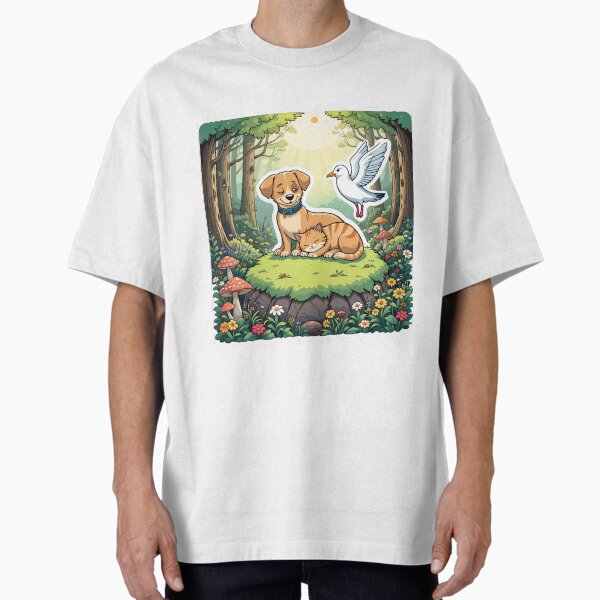 Item preview, Woodland Whimsy – Dog, Cat & Seagull Forest Friends designed and sold by CreativeEcho30.