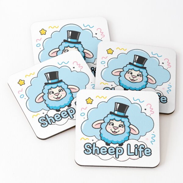 Artikelvorschau, Sheep Life – Süßes blaues Cartoon-Schaf mit Zylinder entworfen und verkauft von TheArtWeaver.
