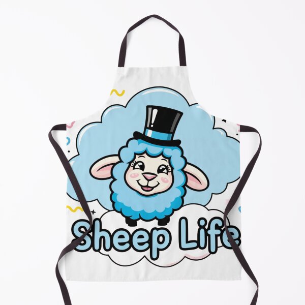 Artikelvorschau, Sheep Life – Süßes blaues Cartoon-Schaf mit Zylinder entworfen und verkauft von TheArtWeaver.