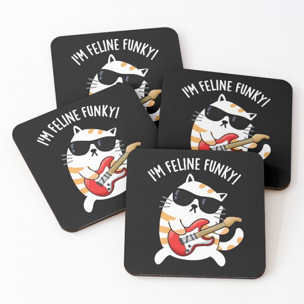 Item preview, I'm Feline Funky Funny Cat Pun (Dark BG) designed and sold by punnybone.