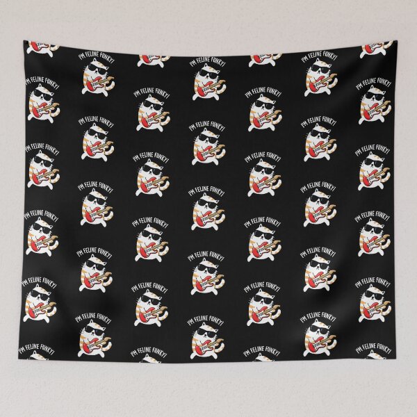 Item preview, I'm Feline Funky Funny Cat Pun (Dark BG) designed and sold by punnybone.