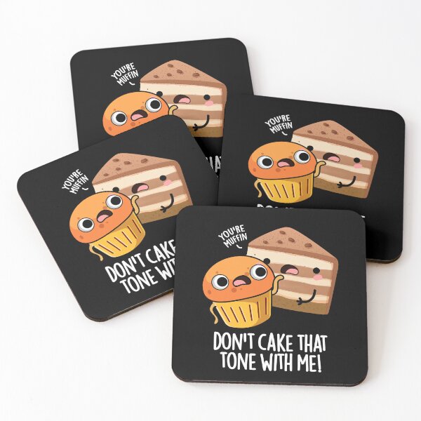 Item preview, Don't Cake That Tone With Me Funny Snack Pun (Dark BG) designed and sold by punnybone.