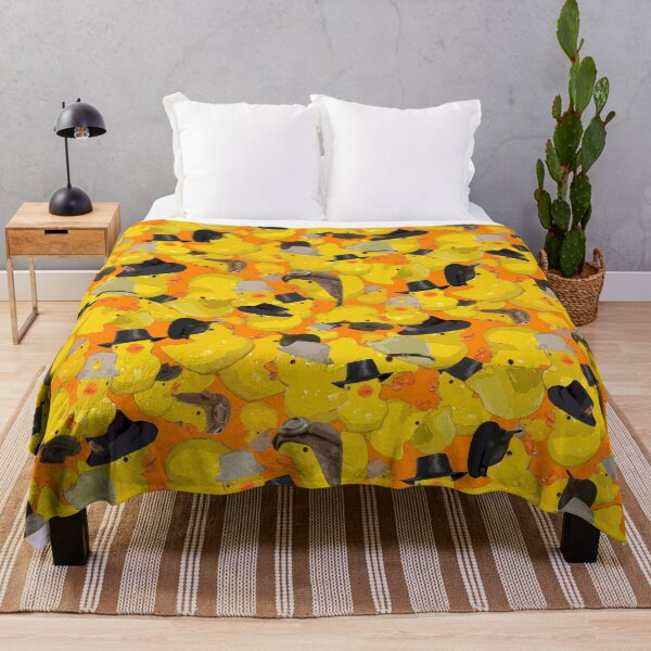 Item preview, Tumbling Yellow Chicks in Hats on Orange designed and sold by Art in My Loft.