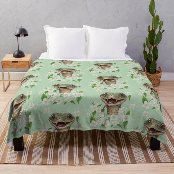 Item preview, A happy snake in Jasmine flowers, Funny animals, designed and sold by ArtbySvetik.