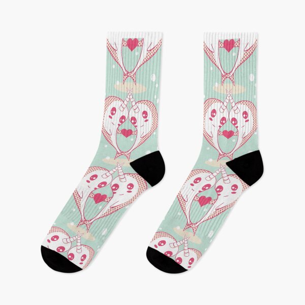 Item preview, Kawaii Narwhals in Love, undersea love hearts  designed and sold by Joan and Rose.