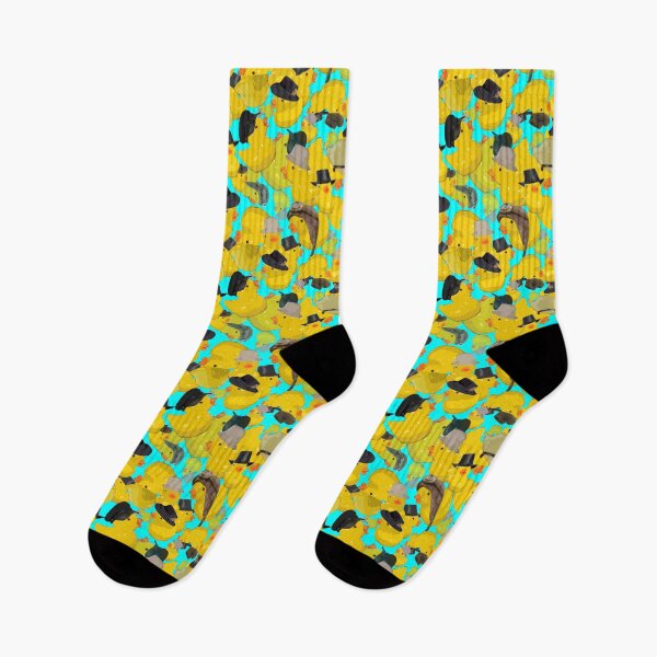 Item preview, Tumbling Yellow Chicks in Hats on Medium Cyan designed and sold by Art in My Loft.