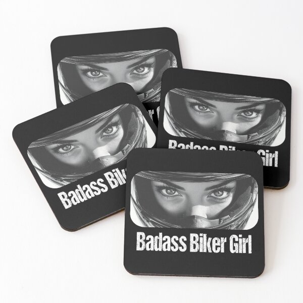 Item preview, Badass Biker Girl 03 on dark designed and sold by Lazyfoxink.