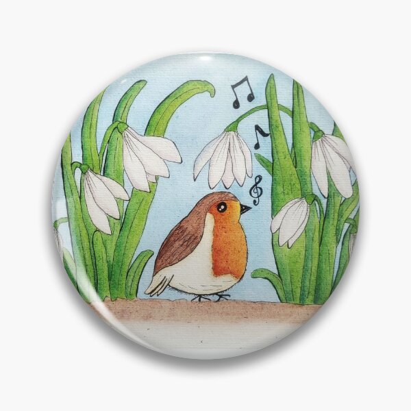 Item preview, Singing Robin and Snowdrops  designed and sold by Paintedhues.