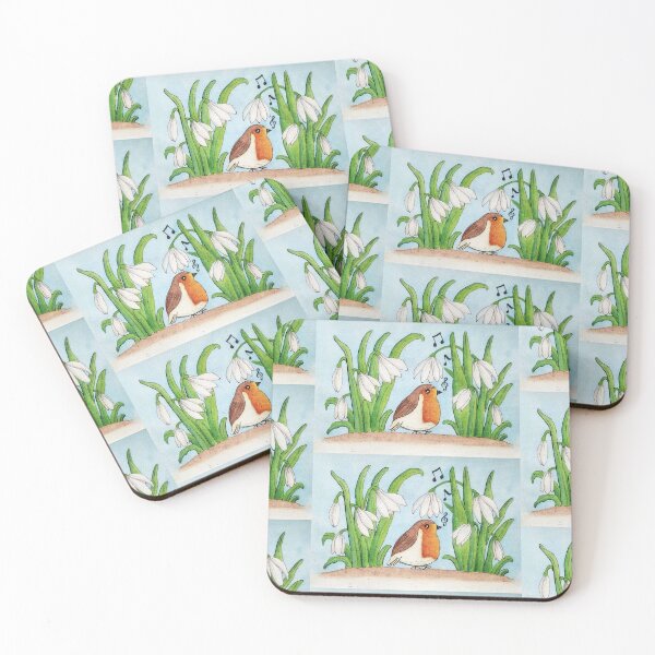 Item preview, Singing Robin and Snowdrops  designed and sold by Paintedhues.