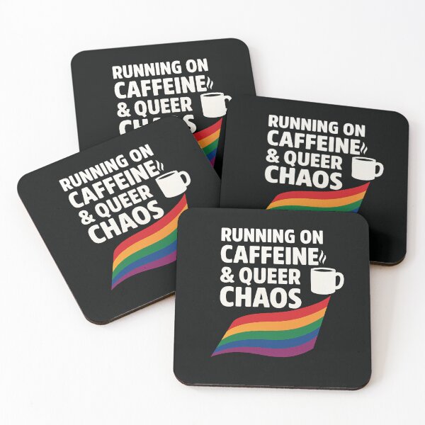 Item preview, Running On Caffeine & Queer Chaos designed and sold by Owcomm.